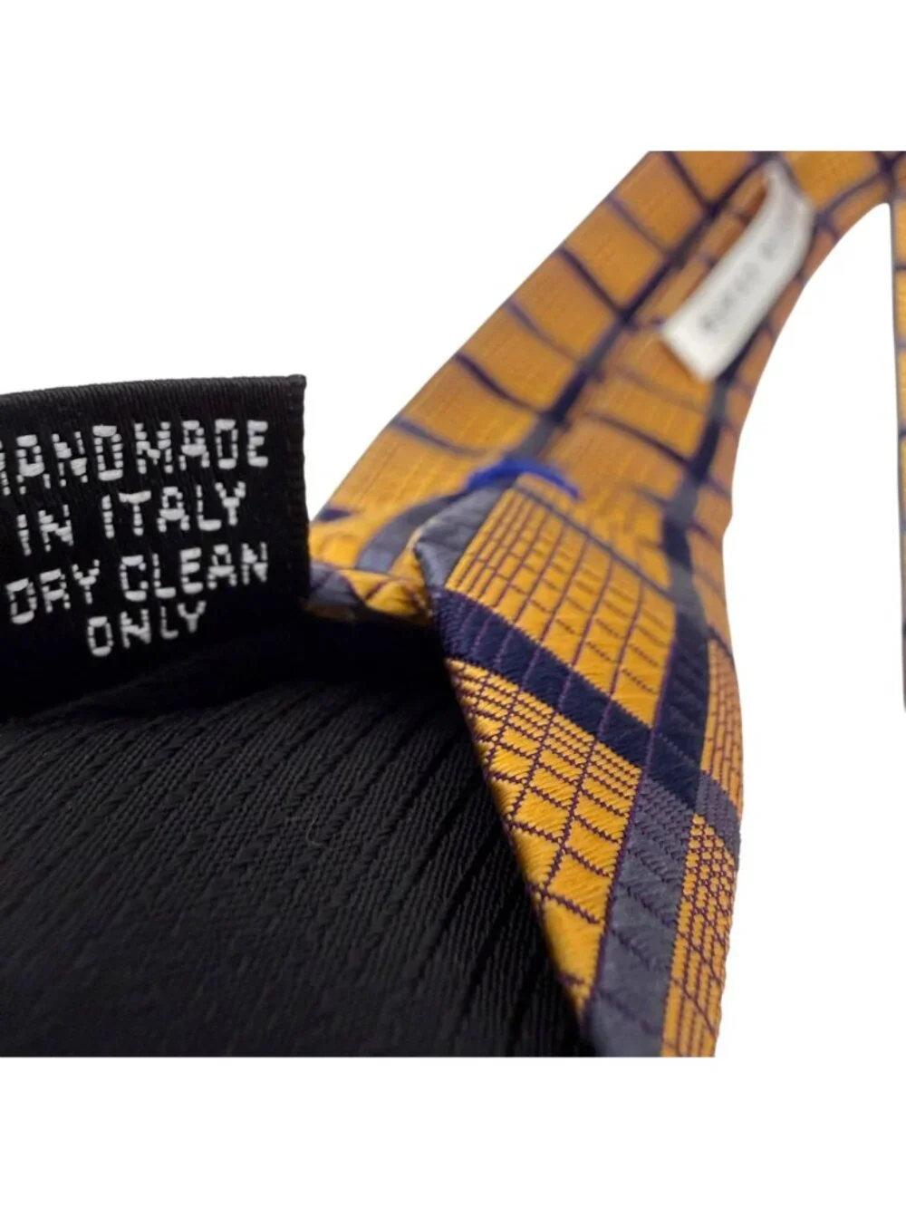 BEREND DEWITT Mens Designer Necktie Silk Woven Yellow Blue Geometric Tie Italy
